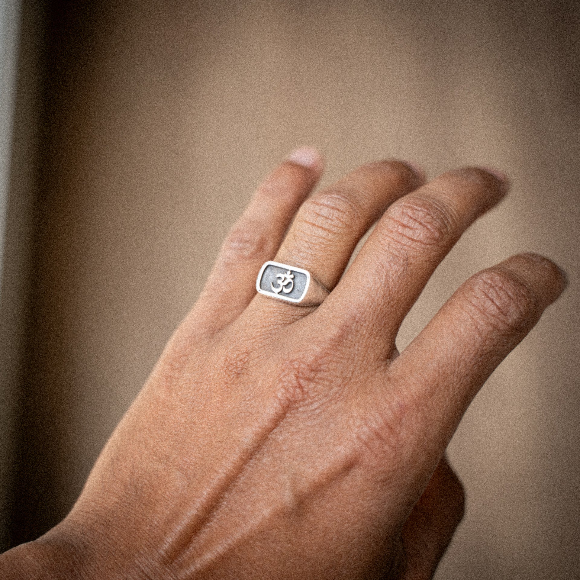The Aum Sanskrit - Sterling Silver Unisex Signet Signet Ring - The Karma Collection - Sailors and Seekers