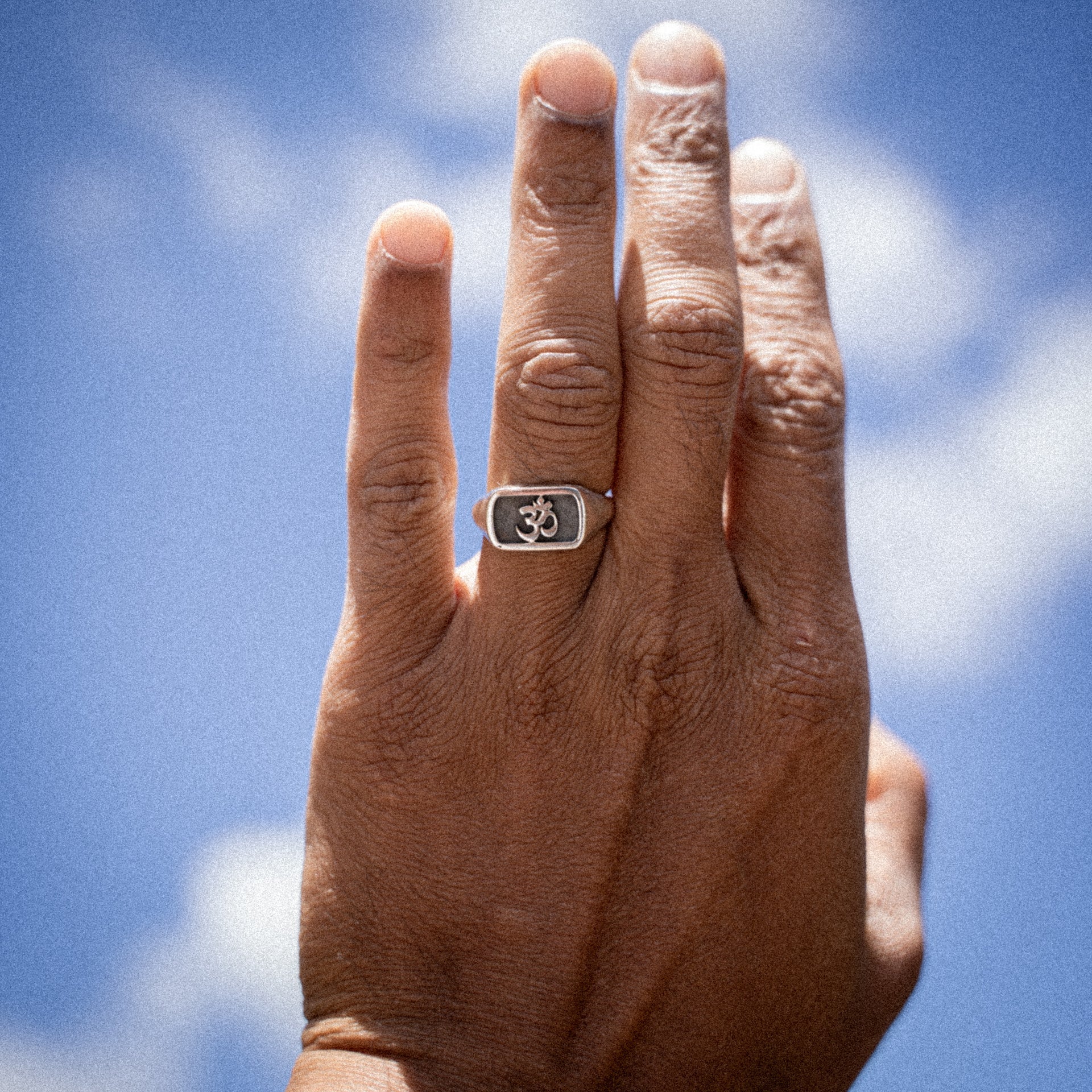 The Aum Sanskrit - Sterling Silver Unisex Signet Signet Ring - The Karma Collection - Sailors and Seekers