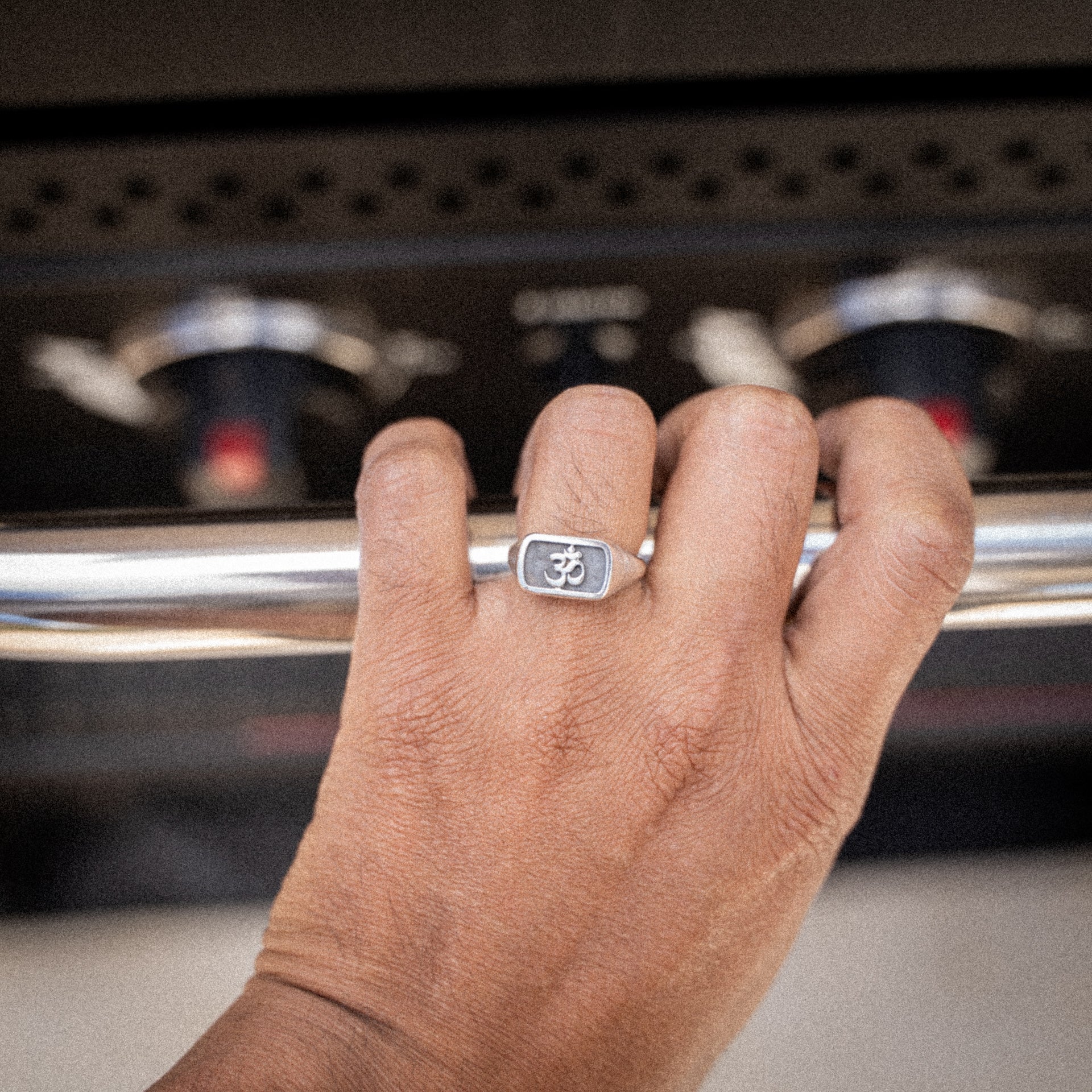 The Aum Sanskrit - Sterling Silver Unisex Signet Signet Ring - The Karma Collection - Sailors and Seekers