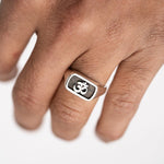 The Aum Sanskrit - Sterling Silver Unisex Signet Signet Ring - The Karma Collection - Sailors and Seekers