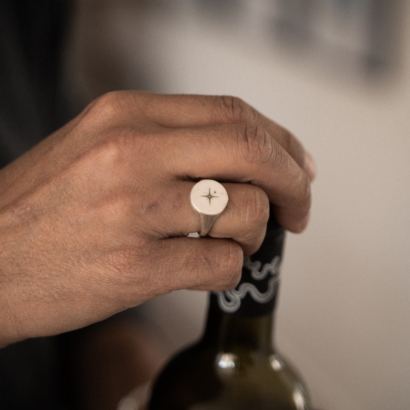 North Star Signet Ring, Sterling Silver Compass Ring – Sailors and