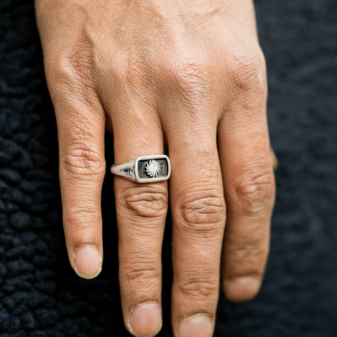 THE SURYA RING - Sterling Silver Unisex Signet Ring - The Karma Collection - Sailors and Seekers