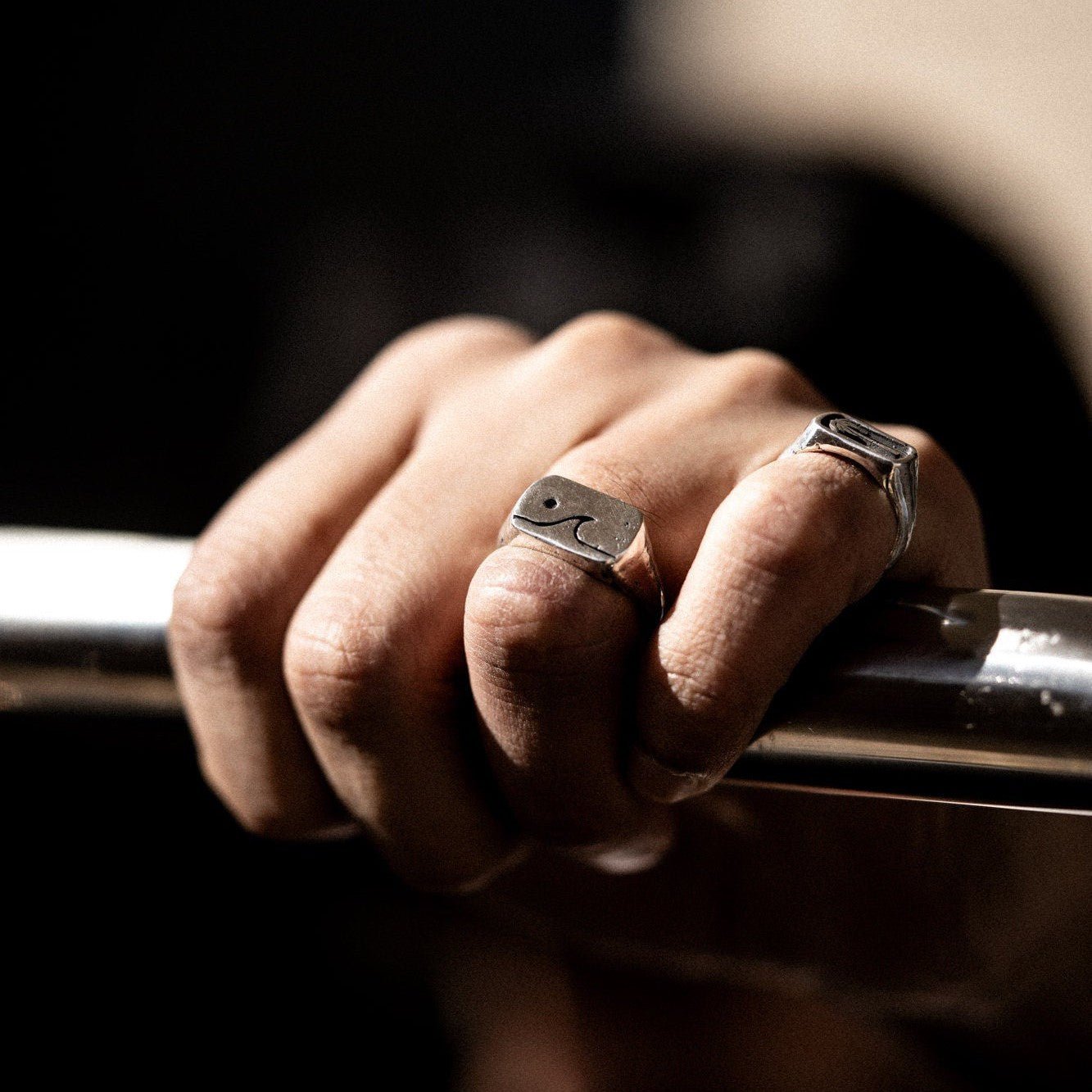 The Tide Signet Ring - Wave & Sun Design in 925 Sterling Silver - Surf Coast Collection - Sailors and Seekers