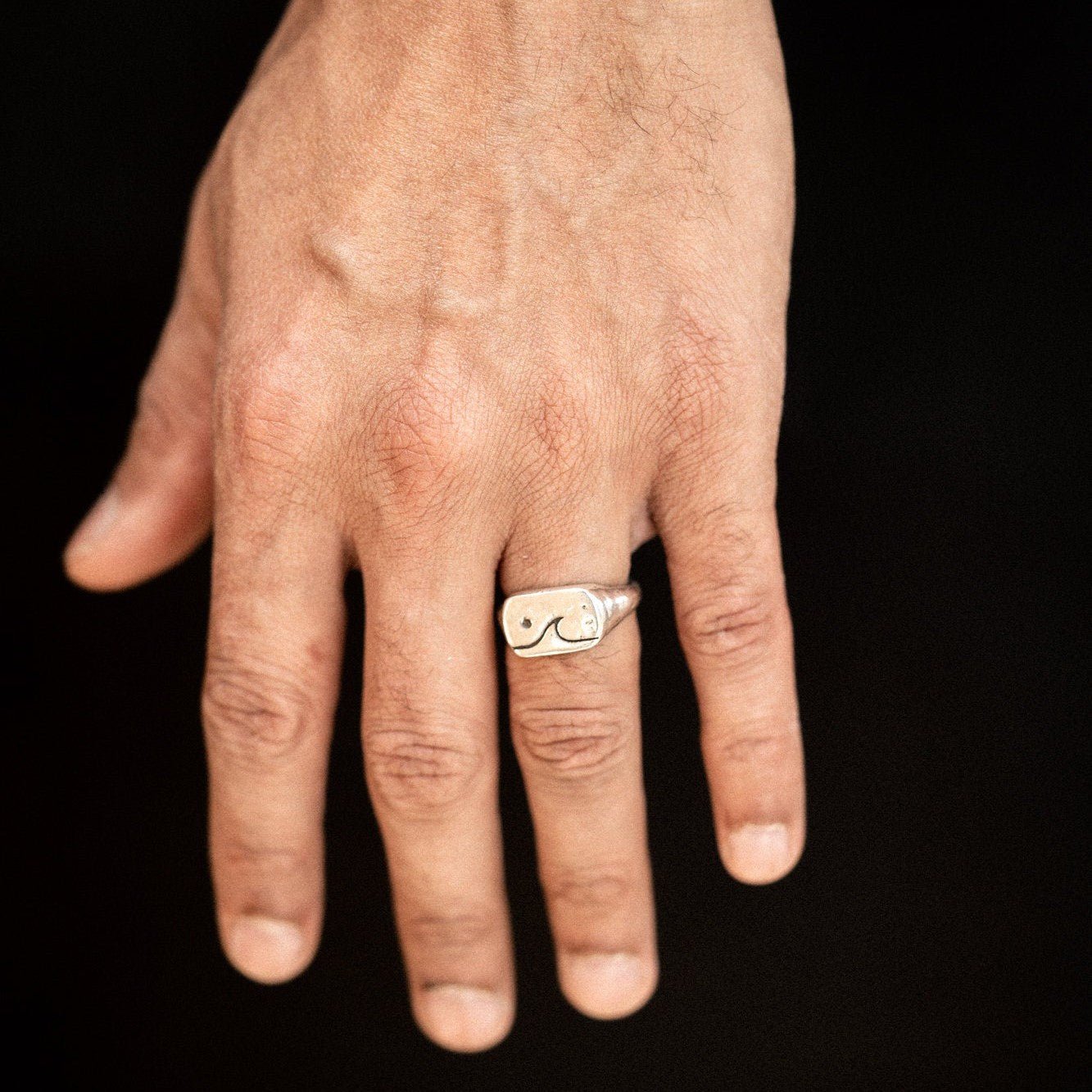 The Tide Signet Ring - Wave & Sun Design in 925 Sterling Silver - Surf Coast Collection - Sailors and Seekers